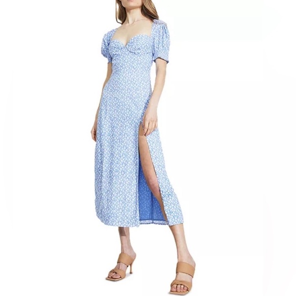 Bardot Dresses & Skirts - Bardot Light Blue Floral Midi Dress Size S